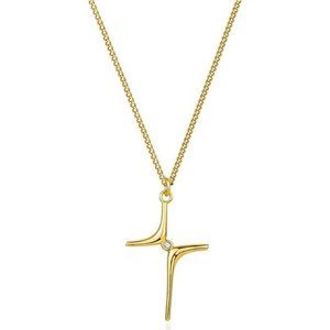 Women's Gold Cross Necklace 18K Gold Plated Beaded Cross Pendent
